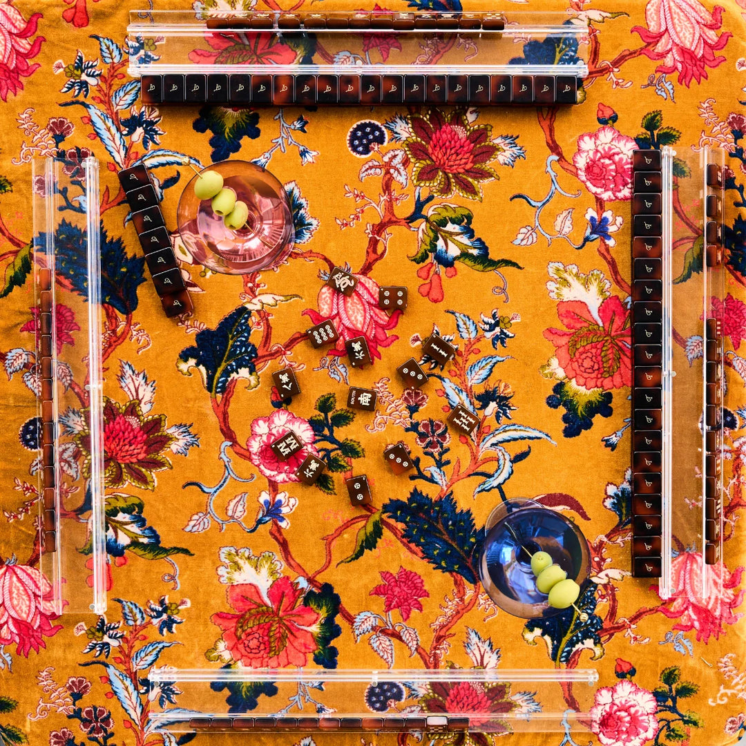 The Nancy Mahjong & Card Tablecloth Golden Velvet Chintz