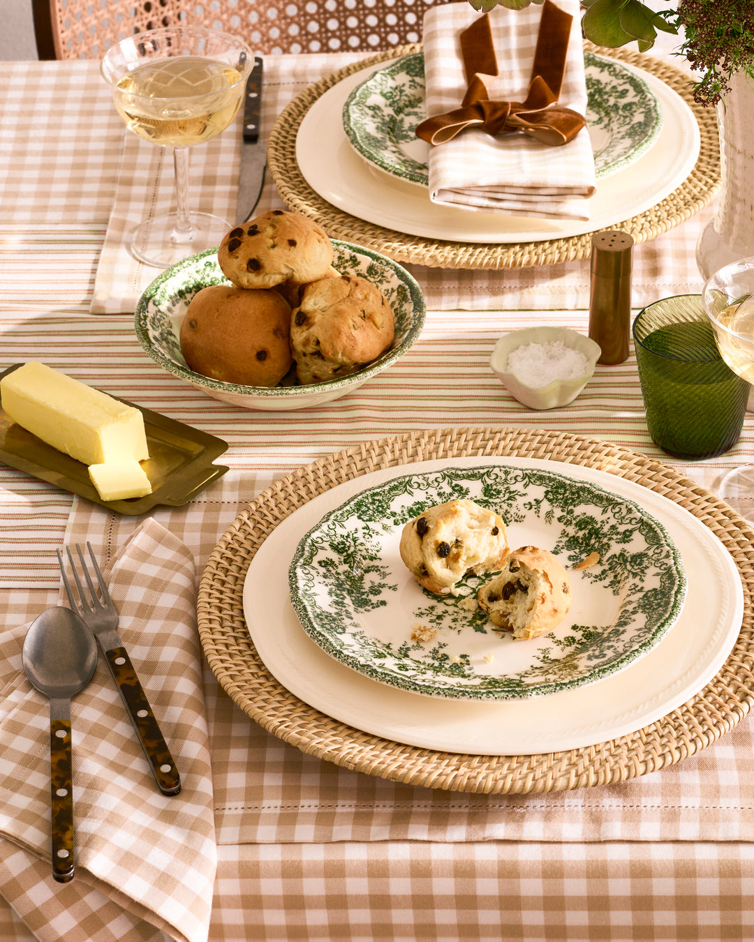 Petite Plume Signature Twill Tablecloth in Camel Gingham