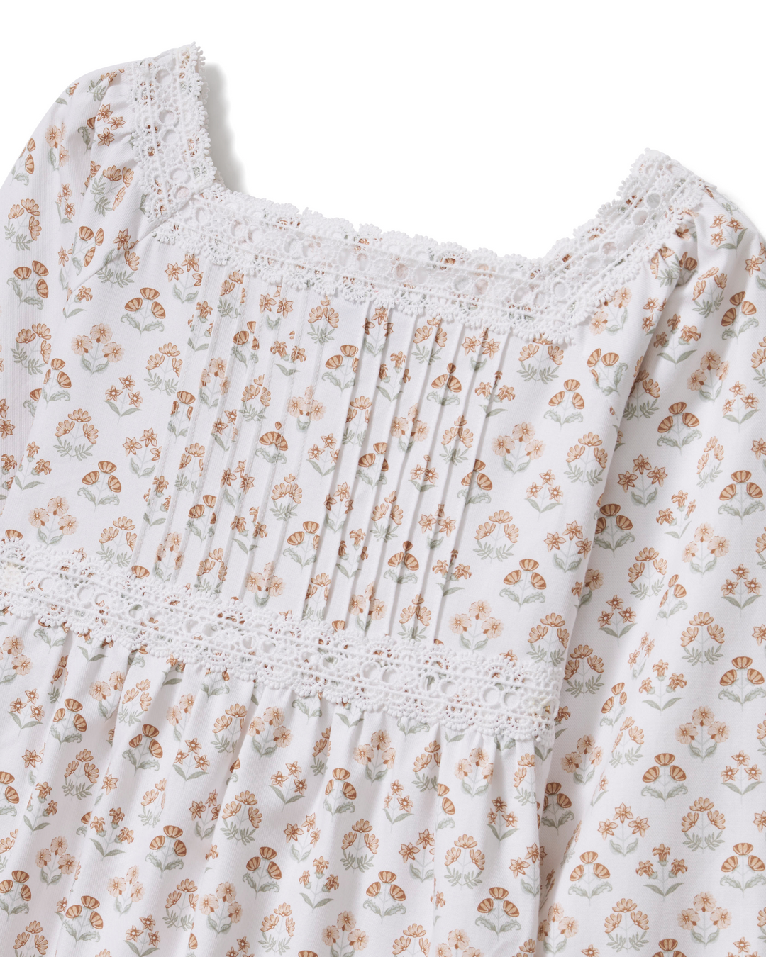 Petite Plume Girl's Twill Long Sleeve Juliette Nightgown in Estate Garden