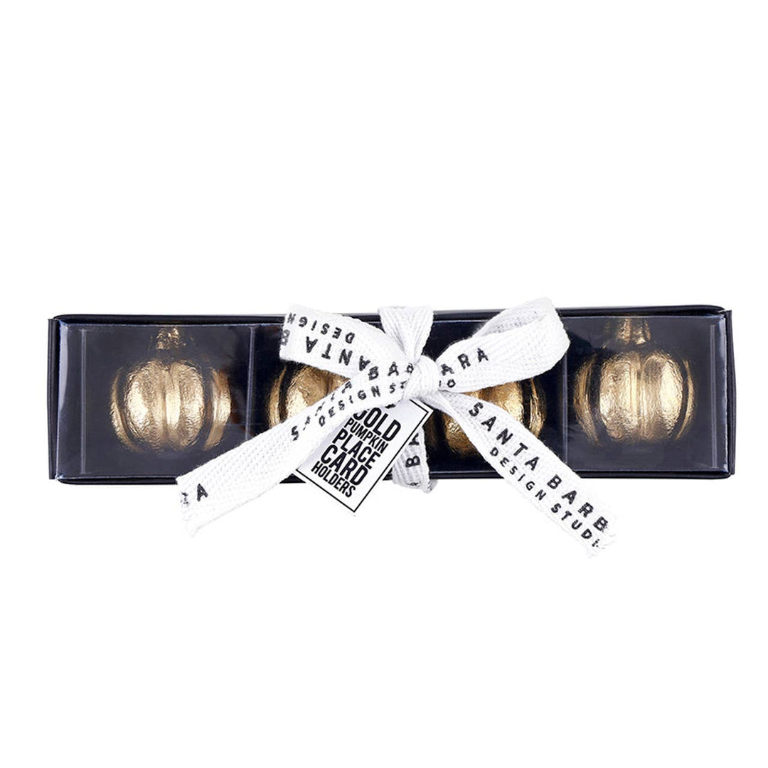 Gold Pumpkin Place Card Holders in Box