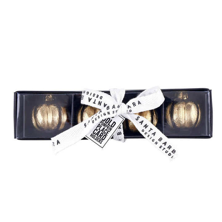 Gold Pumpkin Place Card Holders in Box