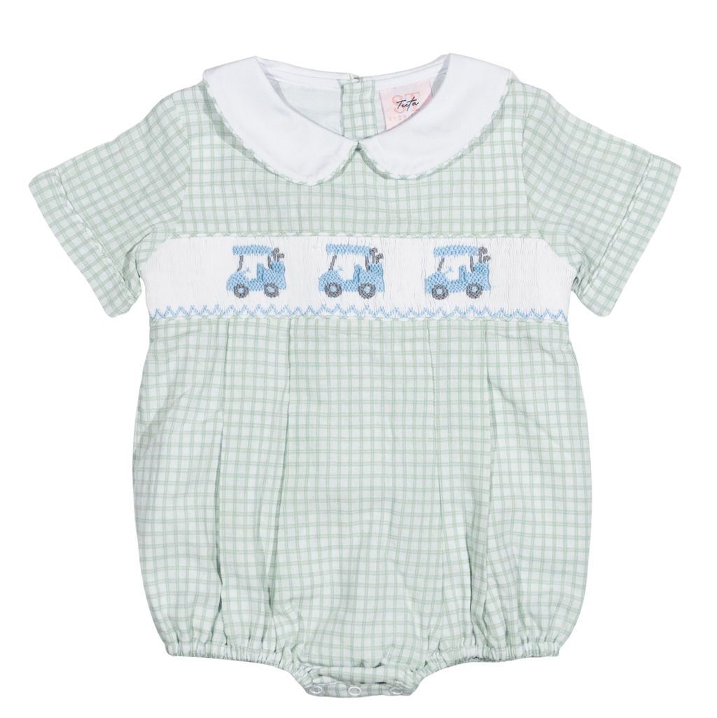 Teeta Noah Green Paid Smocked Golf Bubble