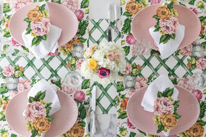 Hester & Cook Green Bamboo Lattice Table Runner