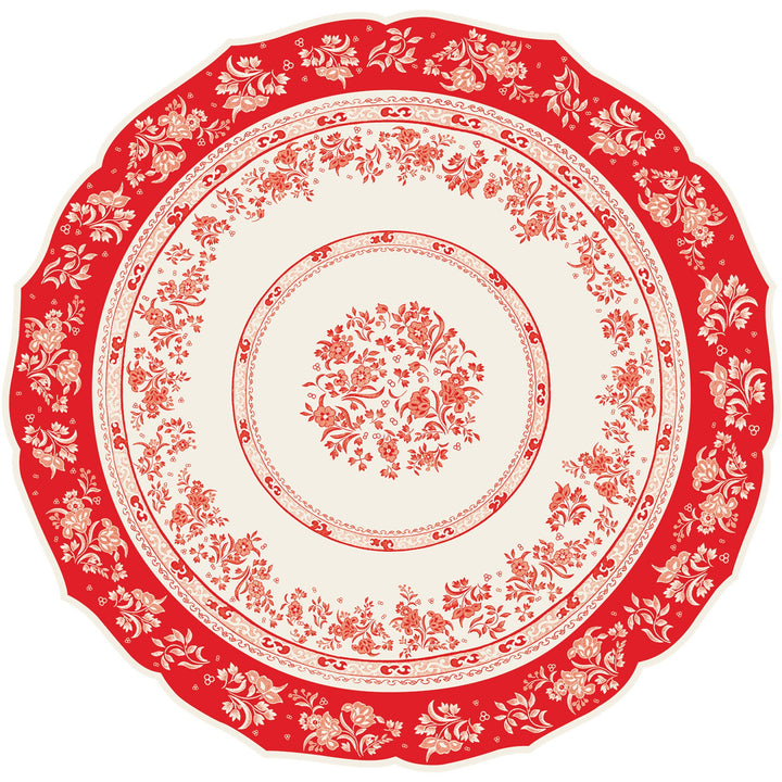 Hester & Cook Red Regal Die-Cut Paper Placemats - Set of 12
