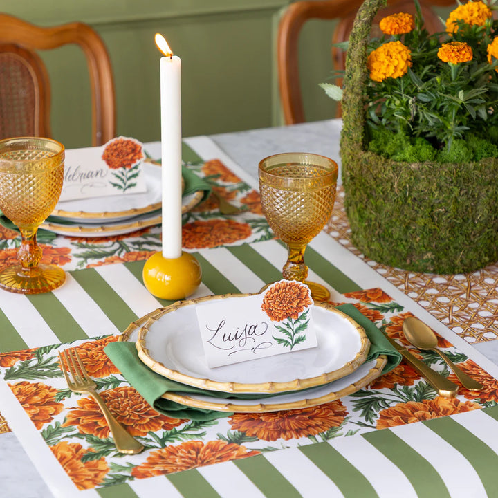 Hester & Cook Moss Classic Stripe Table Runner
