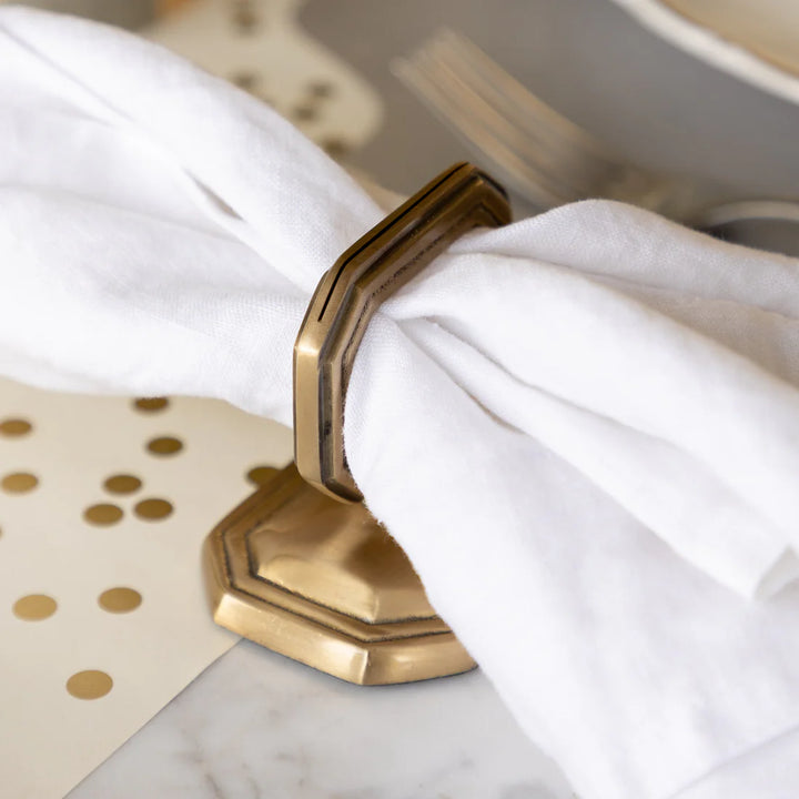 Hester & Cook Napkin Ring & Place Card Holder - Brass