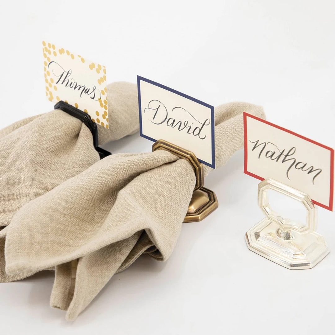 Hester & Cook Napkin Ring & Place Card Holder - Silver