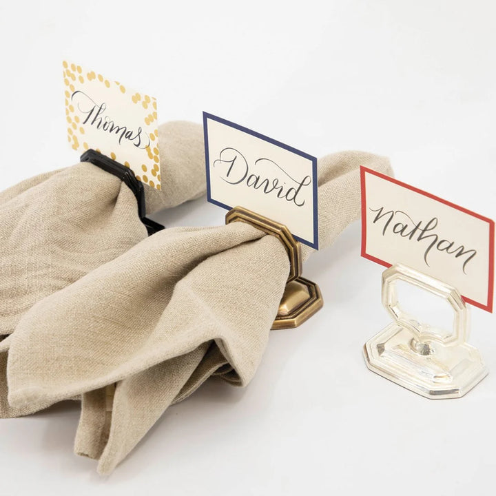 Hester & Cook Napkin Ring & Place Card Holder - Silver