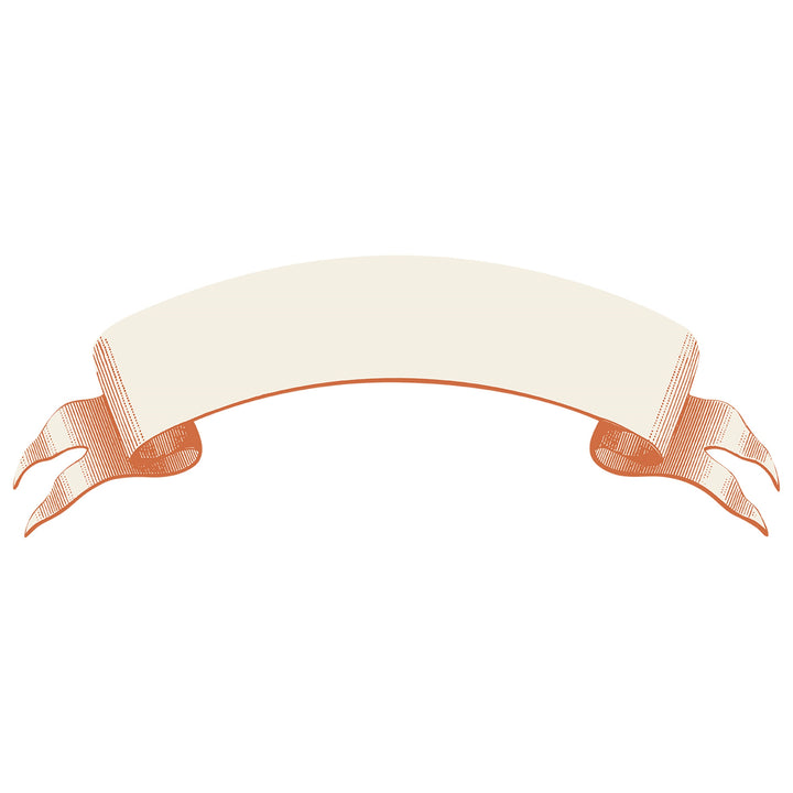 Hester & Cook Classic Orange Banner Table Accent- Set of 12