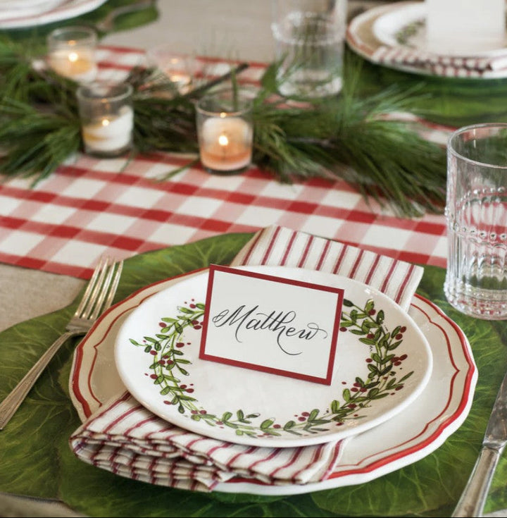 Hester & Cook Red Classic Place Cards – Set of 12