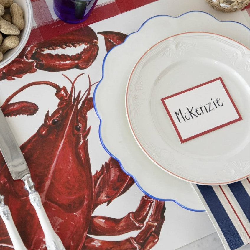 Hester & Cook Red Classic Place Cards – Set of 12