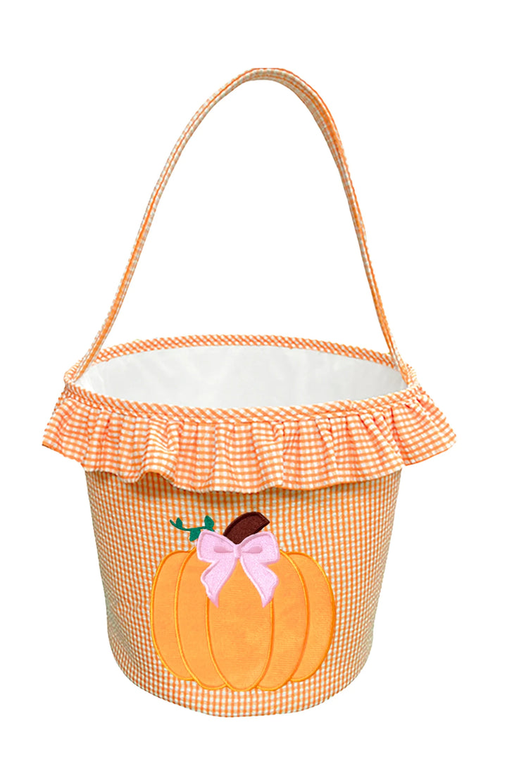 Bits and Bows Ruffle Pumpkin Trick-or-Treat Tote
