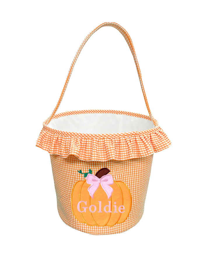 Bits and Bows Ruffle Pumpkin Trick-or-Treat Tote