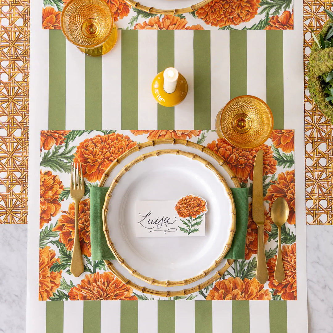 Hester & Cook Marigold Harvest Paper Placemat - Set of 18