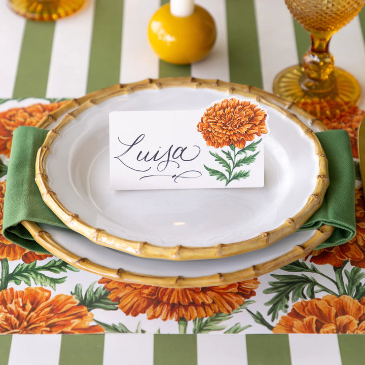 Hester & Cook Marigold Bloom Die-Cut Place Card - Set of 12