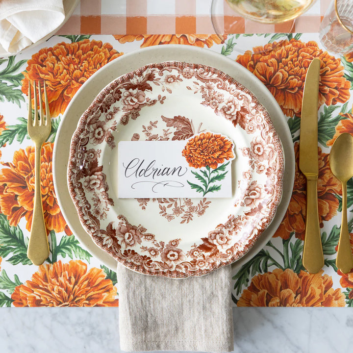 Hester & Cook Marigold Bloom Die-Cut Place Card - Set of 12