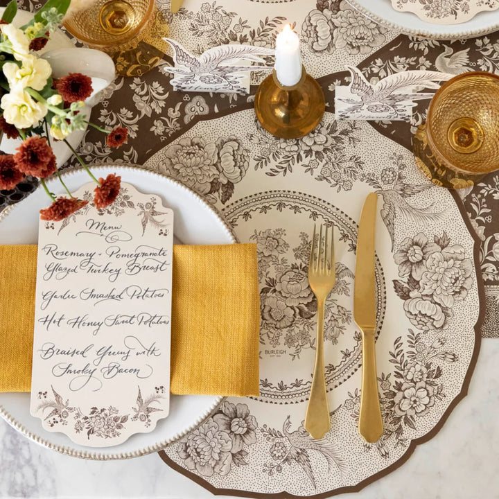 Hester & Cook Brown Asiatic Pheasants Table Card - Set of 12
