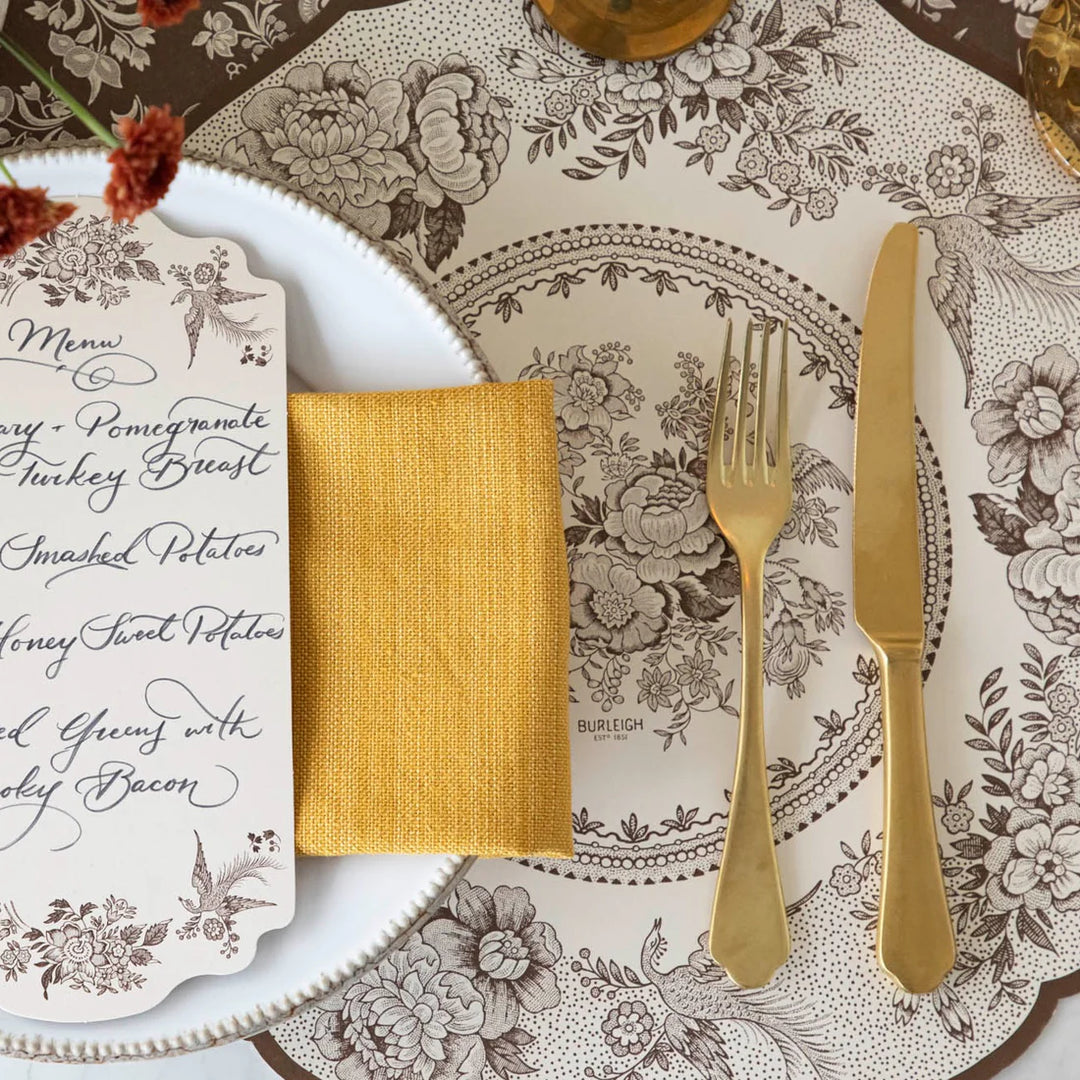 Hester & Cook Brown Asiatic Pheasants Table Card - Set of 12
