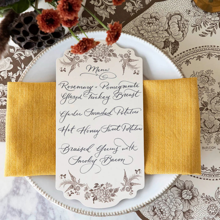 Hester & Cook Brown Asiatic Pheasants Table Card - Set of 12