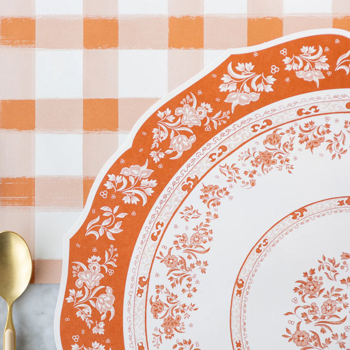Hester & Cook Die-Cut Pumpkin Regal Placemat - Set of 12
