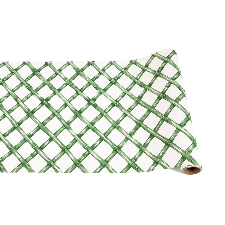 Hester & Cook Green Bamboo Lattice Table Runner