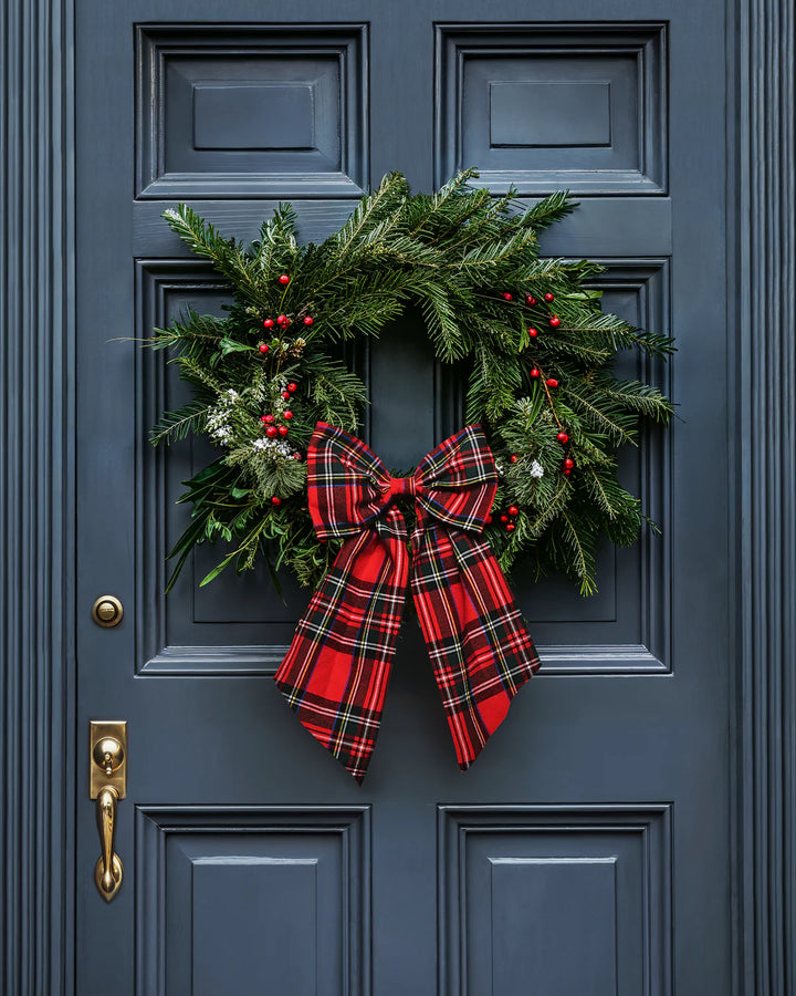 Petite Plume Imperial Tartan Wreath Bow