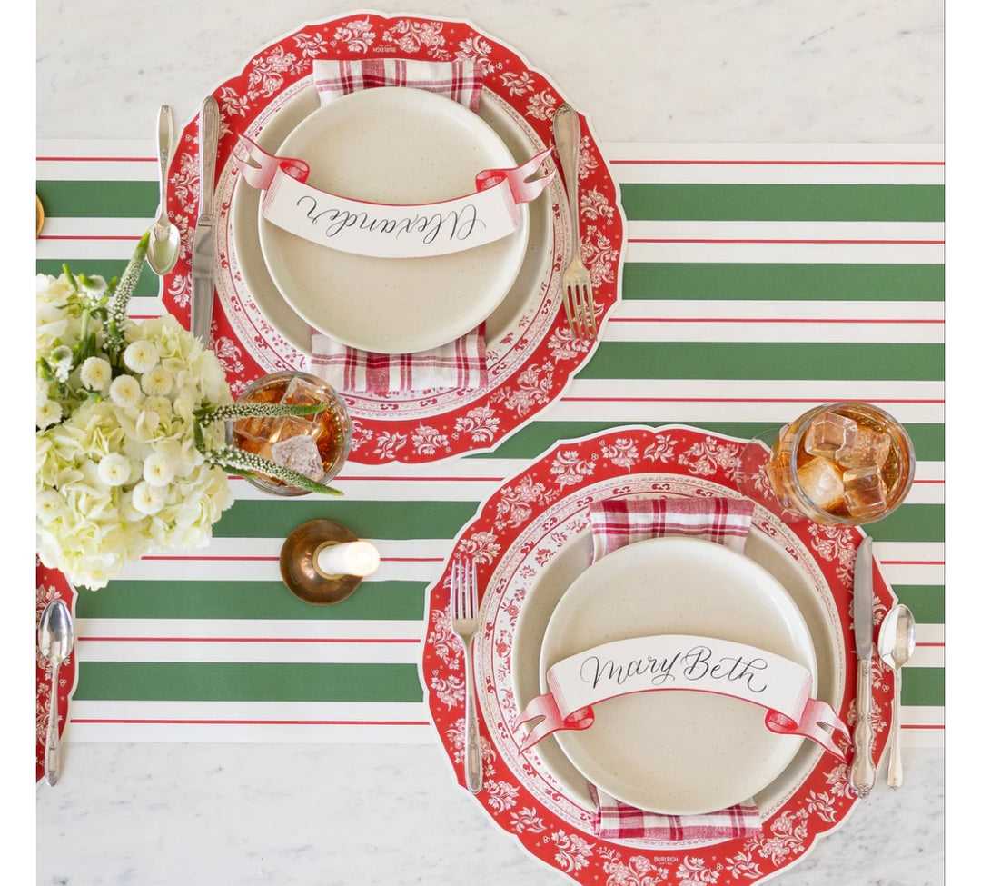 Hester & Cook Red Regal Die-Cut Paper Placemats - Set of 12