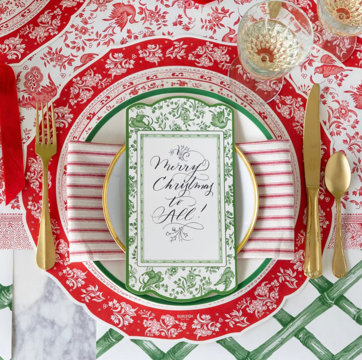 Hester & Cook Red Regal Die-Cut Paper Placemats - Set of 12