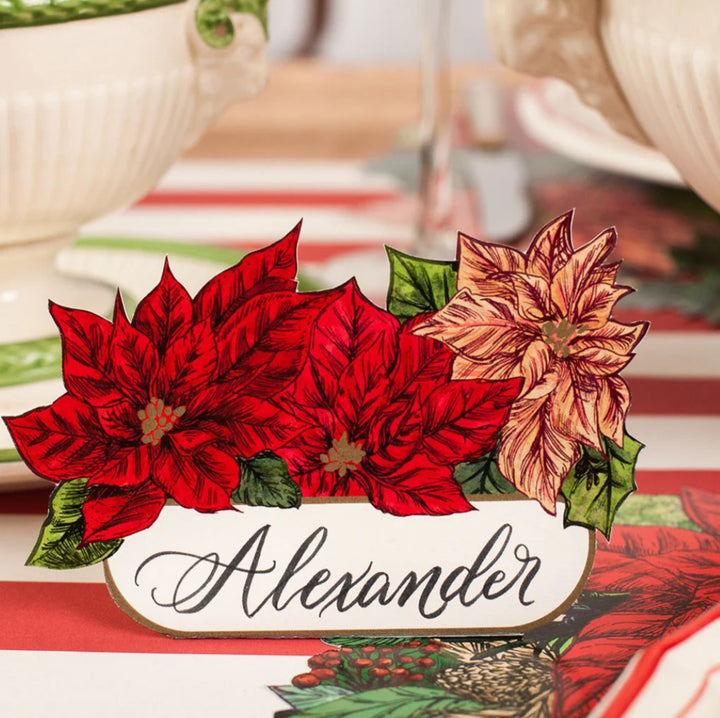 Hester & Cook Poinsettia Place Cards - Set of 12