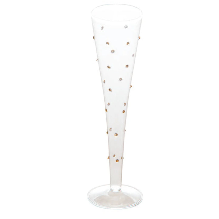 Gold Dot Champagne Flutes - Set of 4