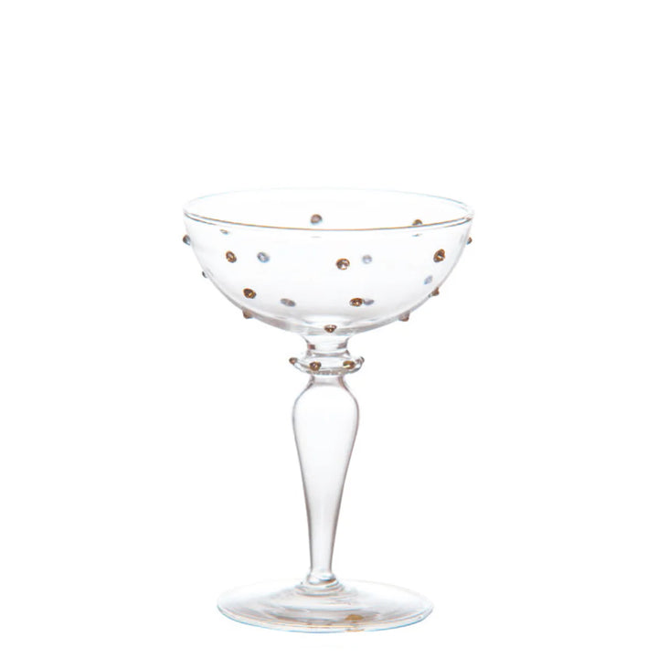 Gold Dots Gatsby Champagne Coupe -Set of 4
