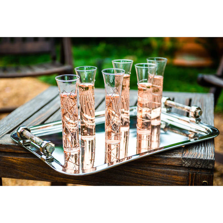 Silver Stemless Champagne Flutes - Set of 6