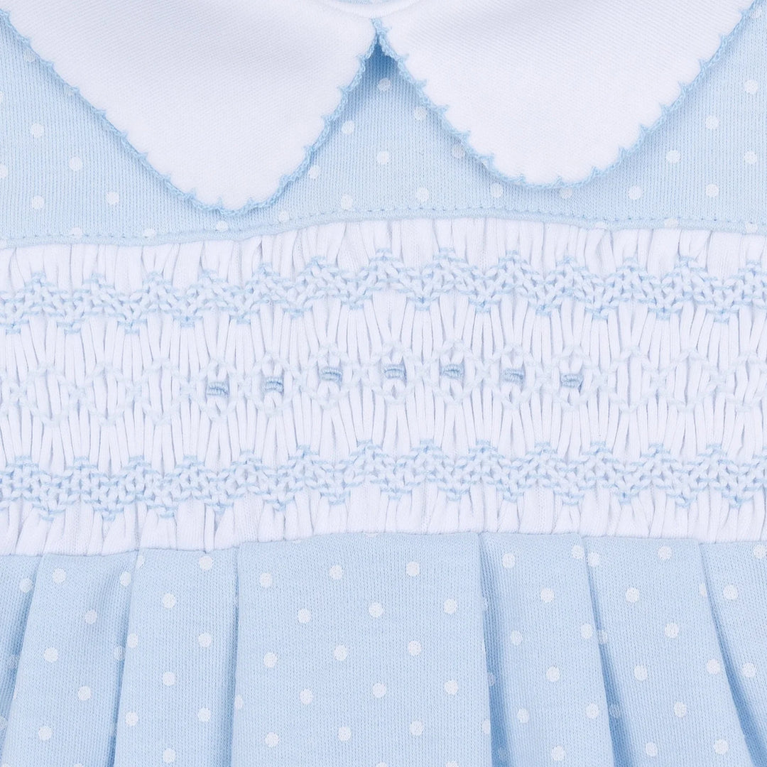 Luca's Classic Smocked Footie - Light Blue