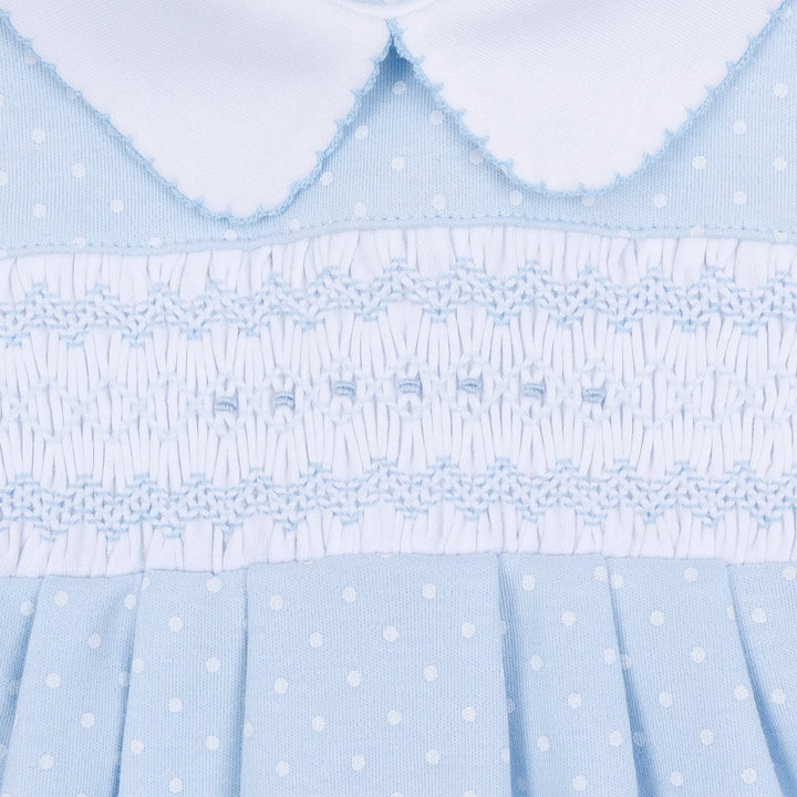 Luca's Classic Smocked Footie - Light Blue