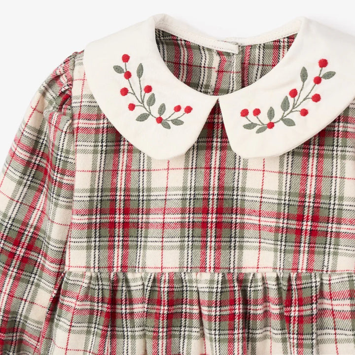 Winter Tartan Bubble w/ Embroidered Collar