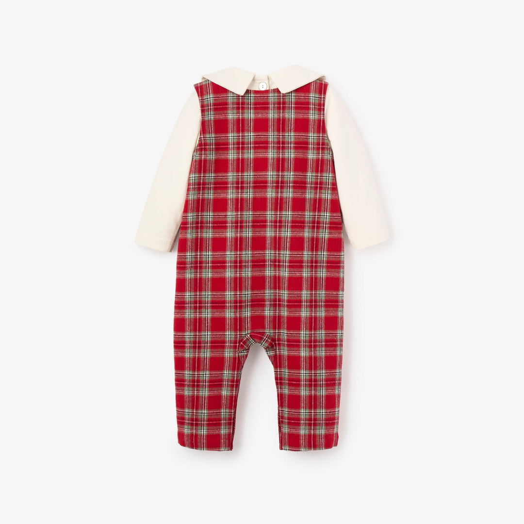 Holiday Red Tartan Jon Jon and Shirt Set