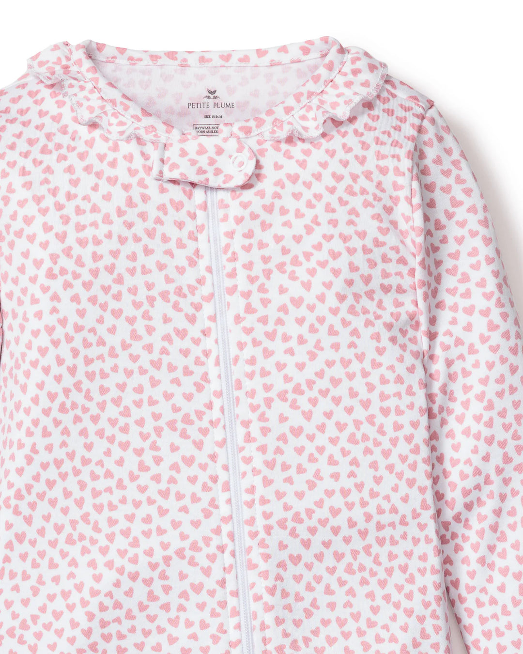 Pima Ruffle Collar Romper in Sweethearts