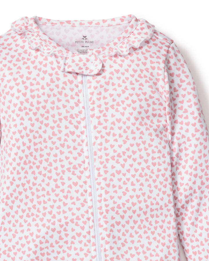 Pima Ruffle Collar Romper in Sweethearts