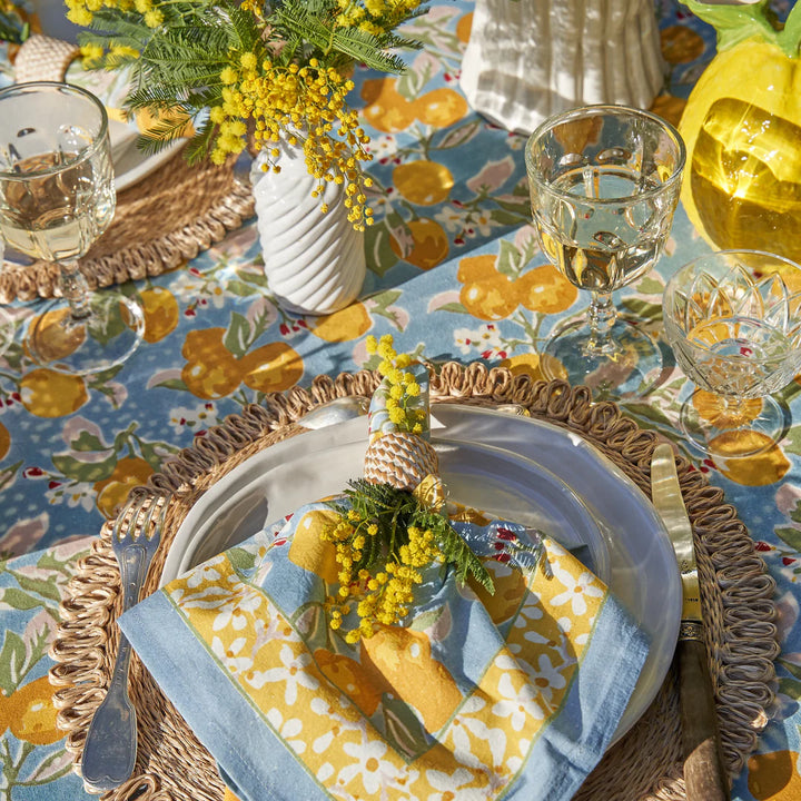 Citron Blue & Yellow Napkins - Set of 6