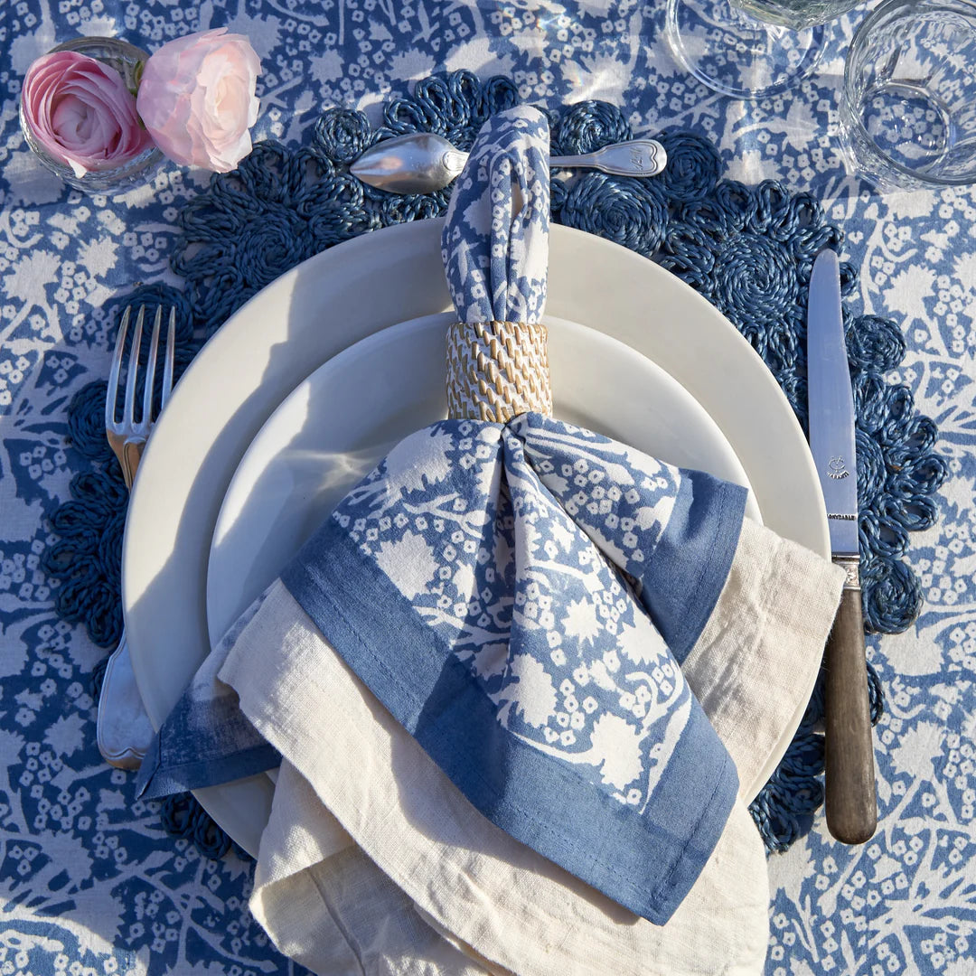 Daisy Jute Blue Jean Placemat - Set of 4