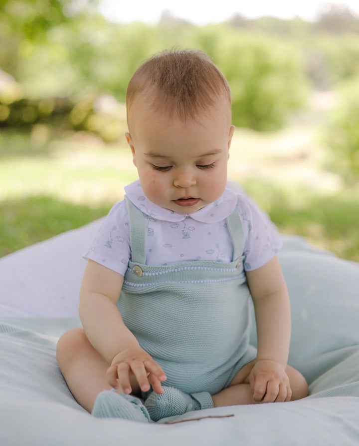 Combined Knit Romper Eido