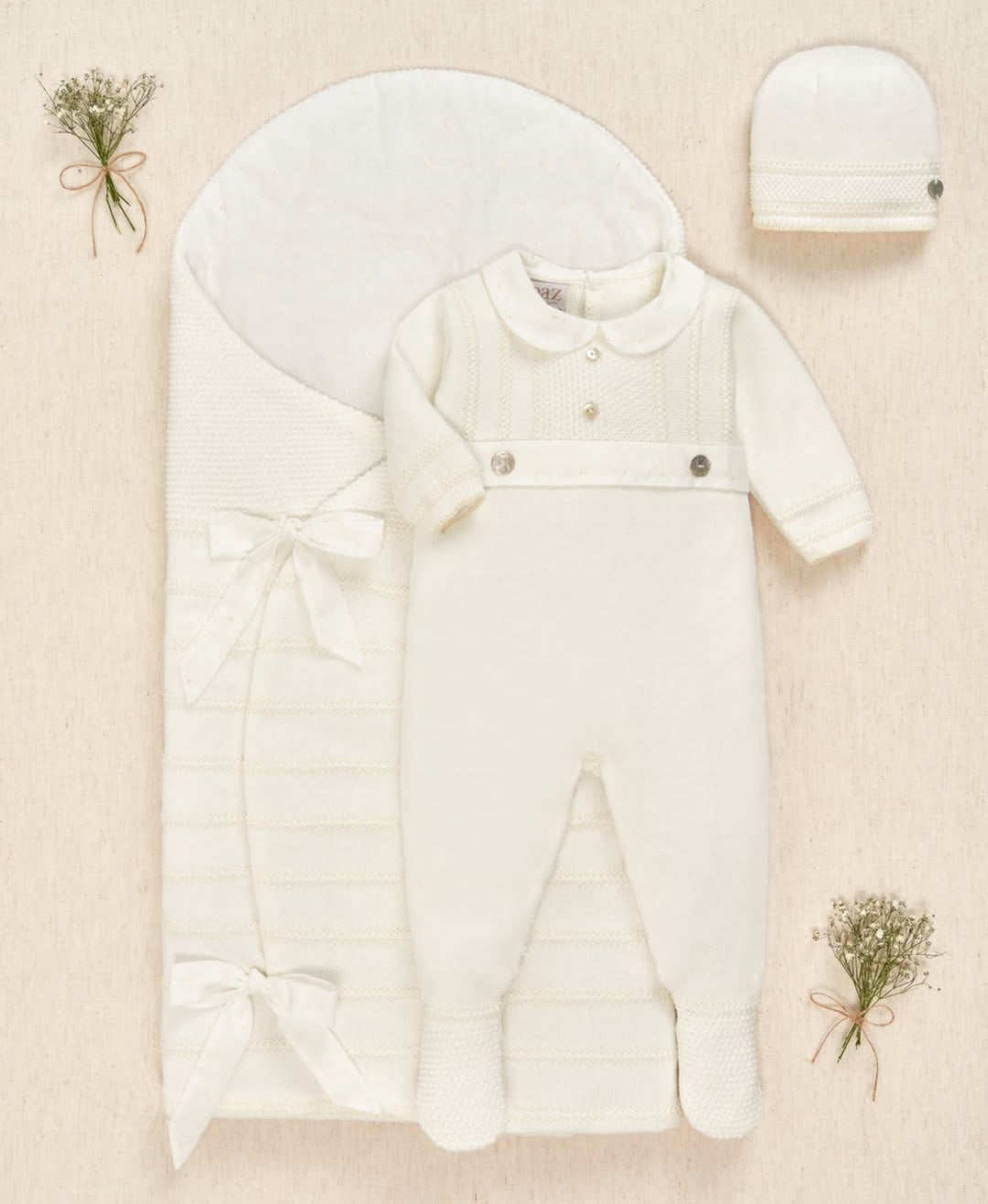 Knit Romper- Cream/Beige