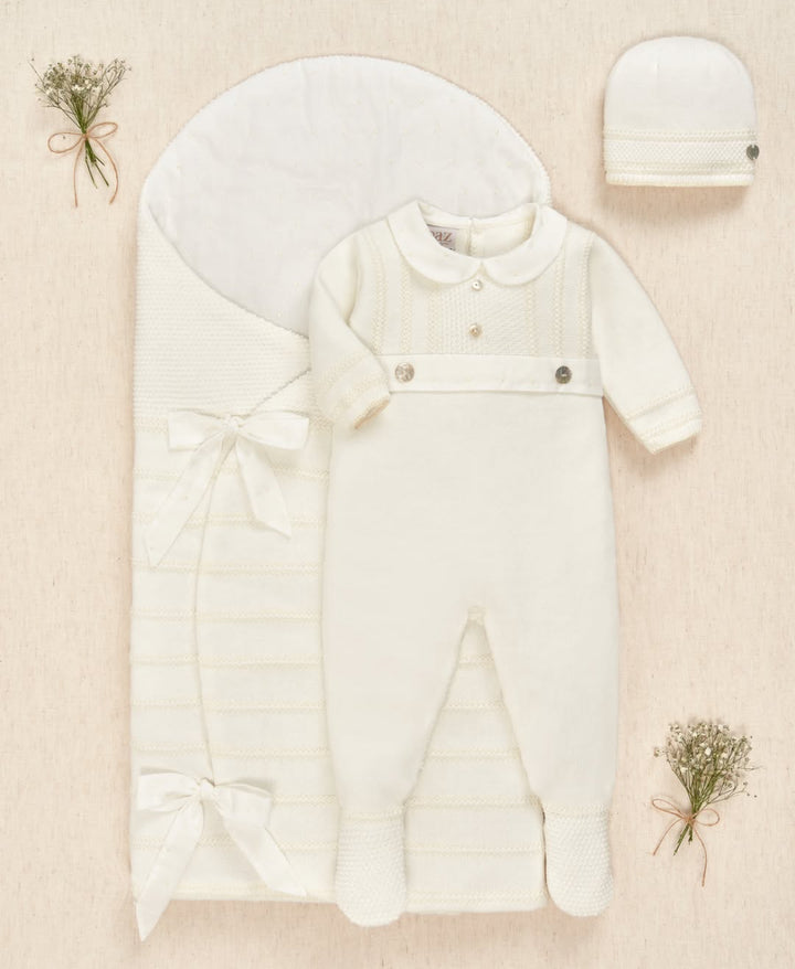 Knit Romper- Cream/Beige