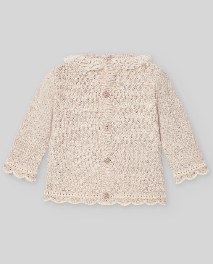 Newborn Baby Girl Beige Sweater Set - Area