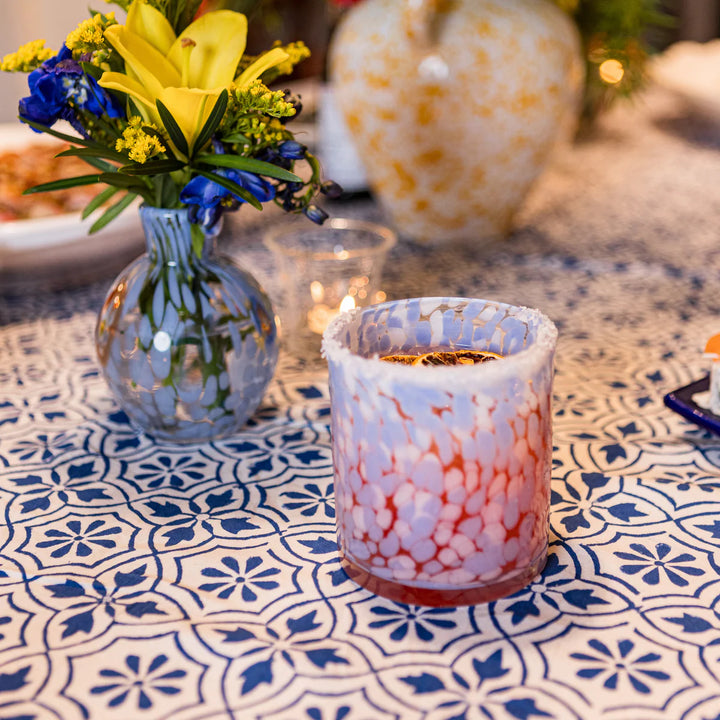 Torcello Spotted Rosa Tumbler, Blue/White - Set of 4