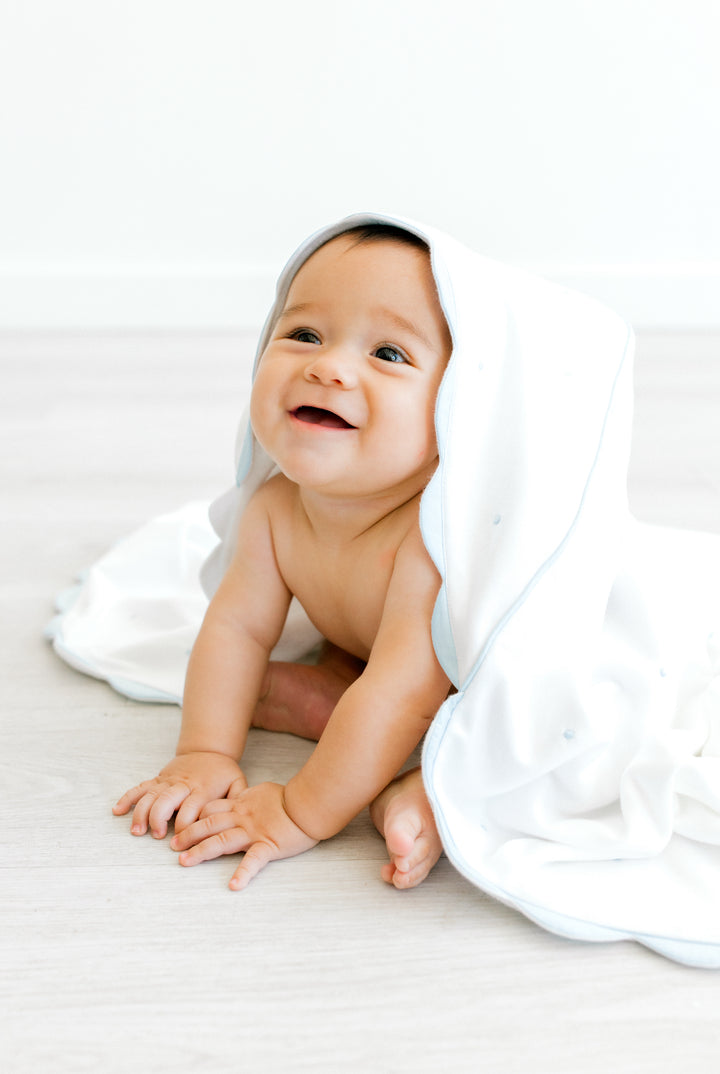 Hooded Towel - Embroidered Dots