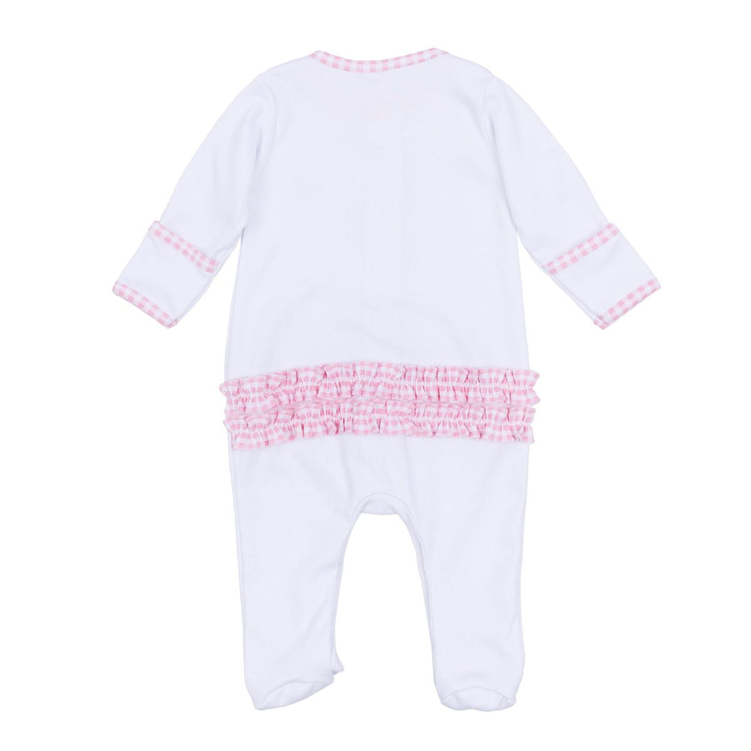 Apple of My Eye Embroidered Ruffle Footie
