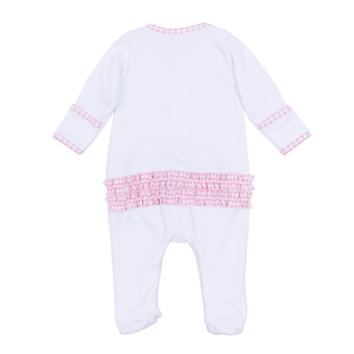 Apple of My Eye Embroidered Ruffle Footie
