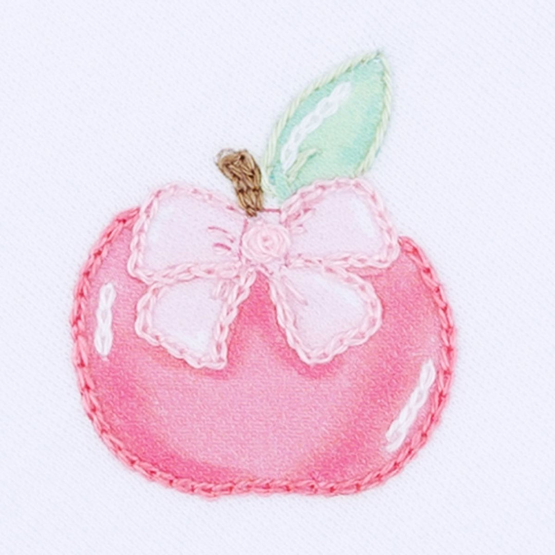Apple of My Eye Embroidered Ruffle Footie