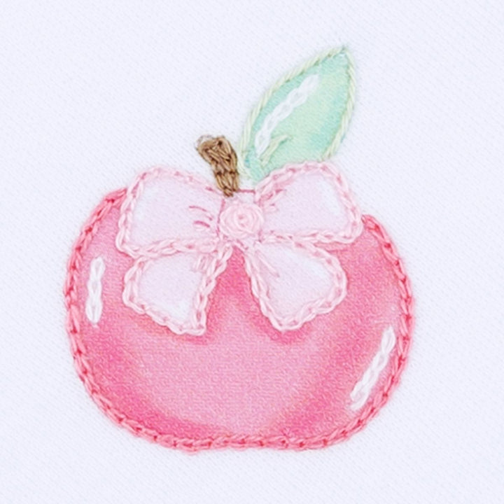 Apple of My Eye Embroidered Ruffle Footie